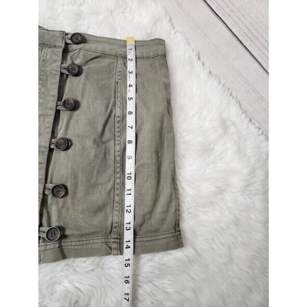 Altar'd State Women's Green Denim‎ A Line Mini Skirt Size L